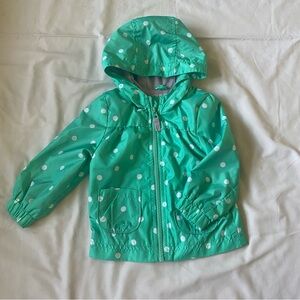 Green Polka Dot Hooded Windbreaker